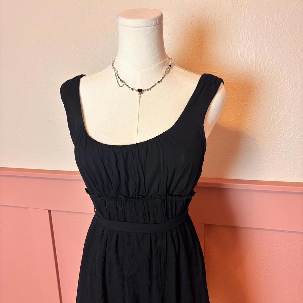 babydoll whimsy goth tie back dress banana republic sz xs black coquette gyaru - Picture 2 of 8